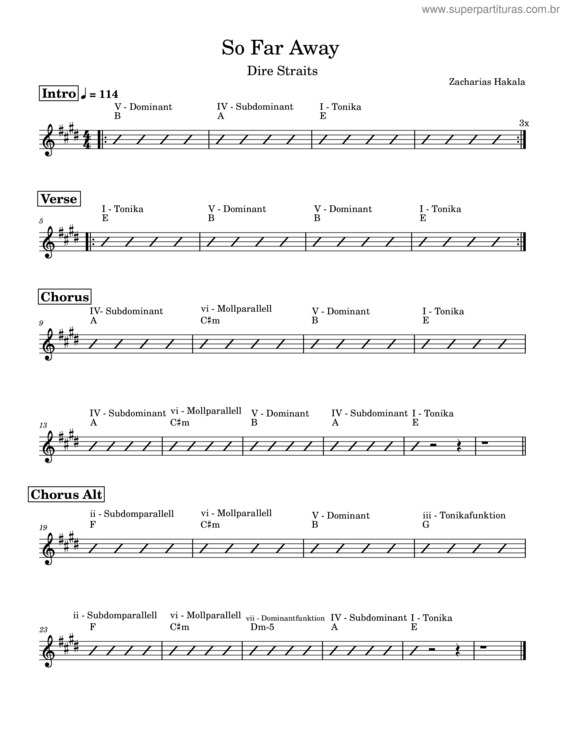 Partitura da música So Far Away v.12