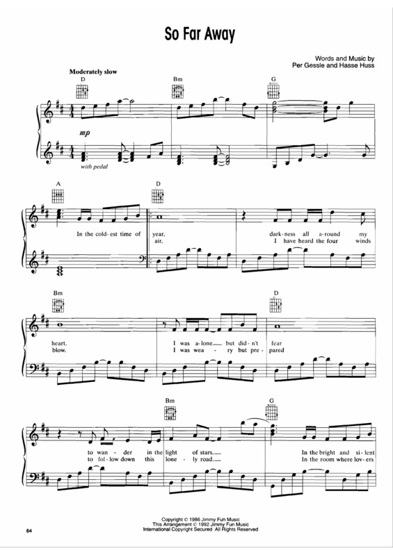 Partitura da música So Far Away v.4