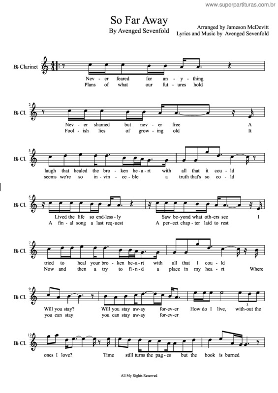 Partitura da música So Far Away v.5