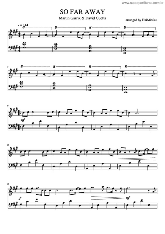 Partitura da música So Far Away v.6