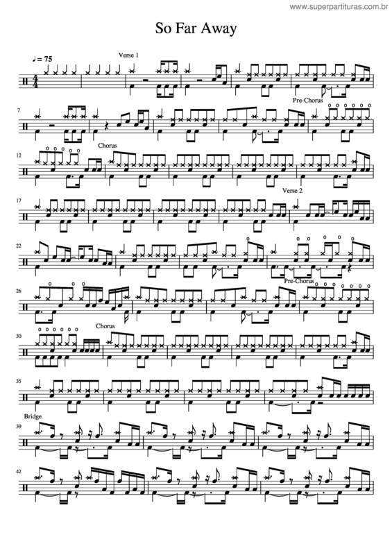 Partitura da música So Far Away v.7