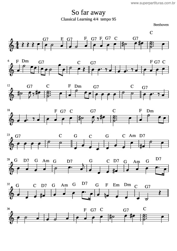 Partitura da música So Far Away v.9