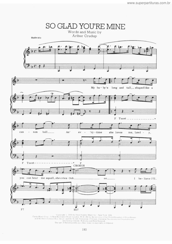 Partitura da música So glad you`re mine