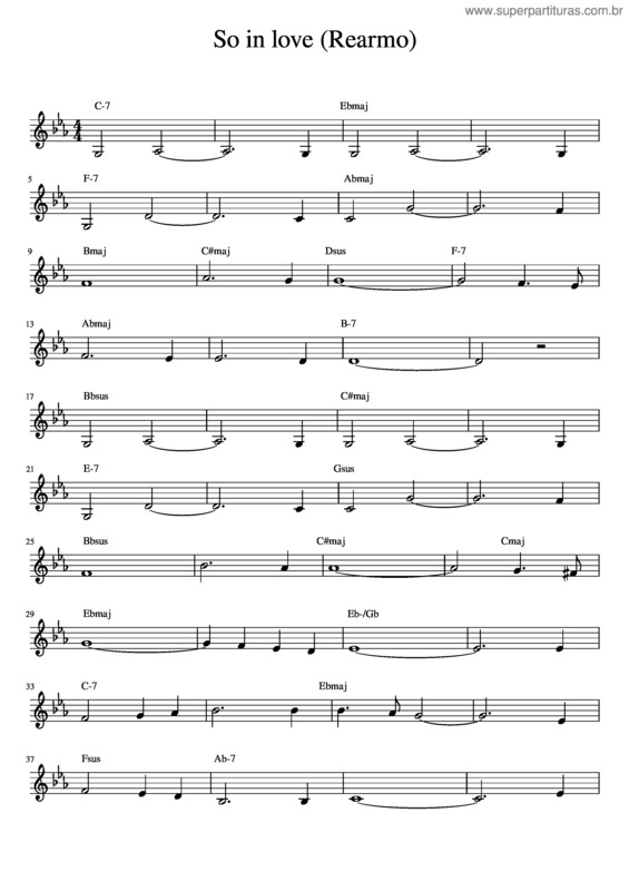 Partitura da música So In Love
