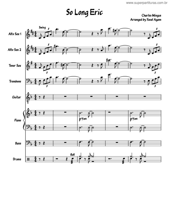 Partitura da música So Long Eric