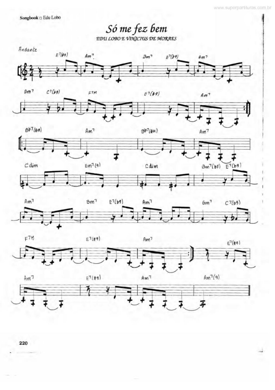 Partitura da música Só Me Fez Bem