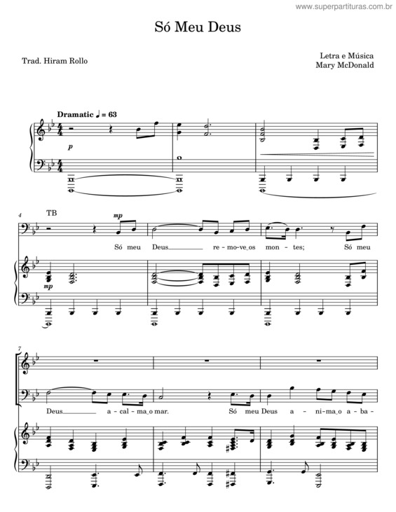 Partitura da música Só Meu Deus – Mary Mcdonald