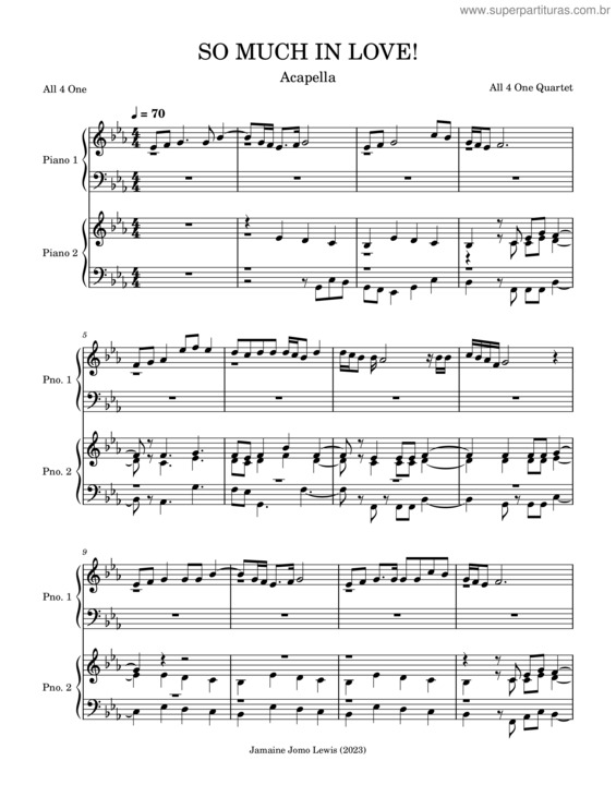 Partitura da música So Much In Love – Az Yet So Much In Love