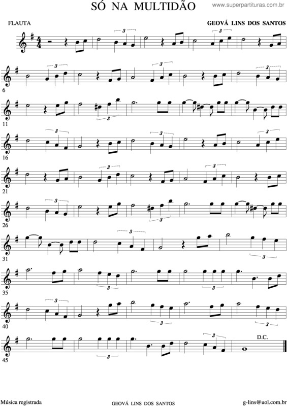 Partitura da música Só Na Multidão