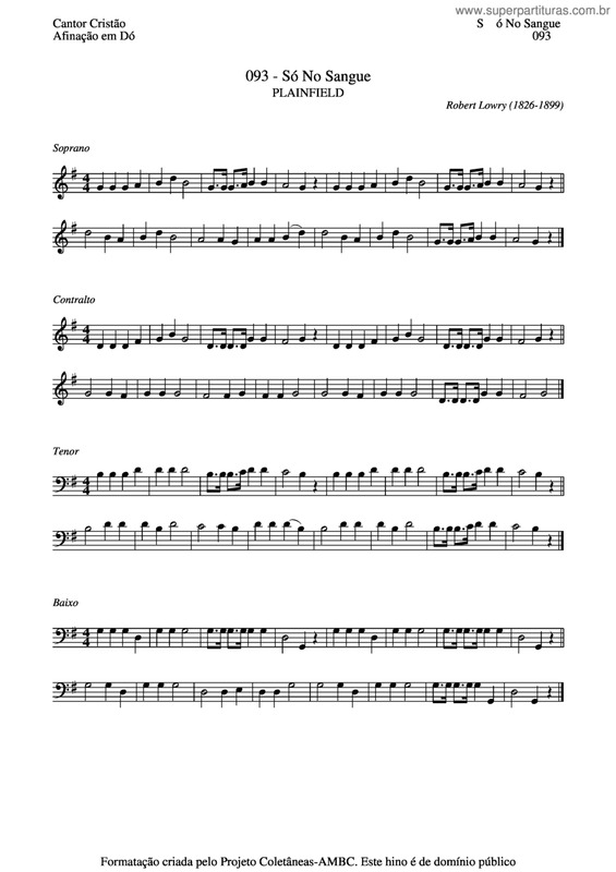 Partitura da música Só No Sangue v.2