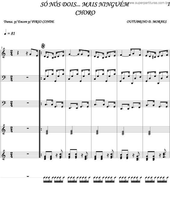 Partitura da música Só Nos Dois Mais Ninguém v.2