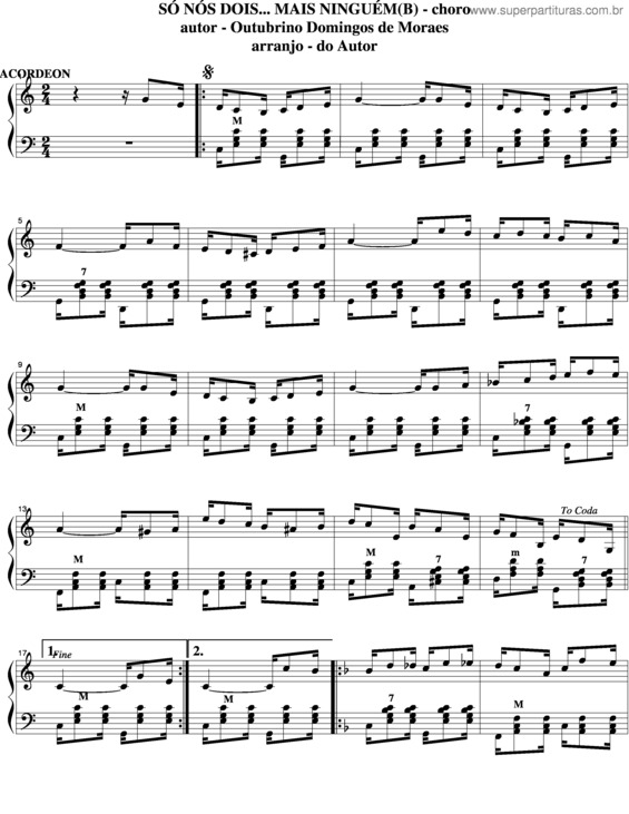 Partitura da música Só Nos Dois Mais Ninguém v.3