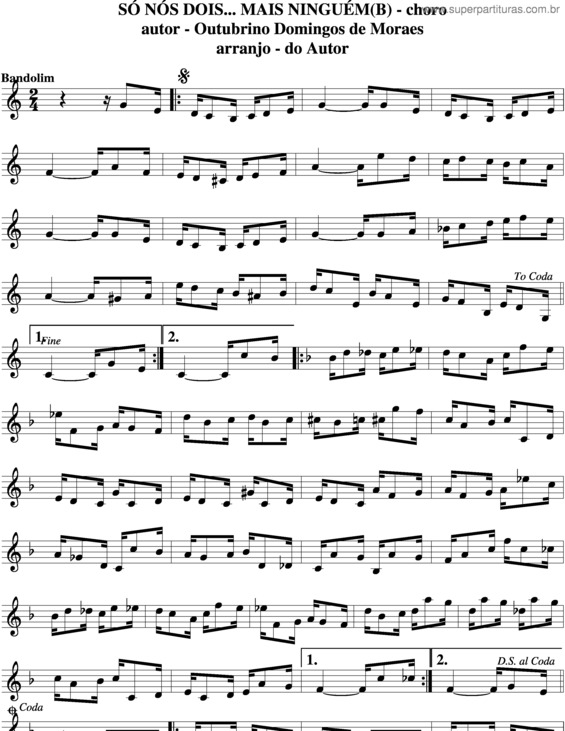 Partitura da música Só Nos Dois Mais Ninguém v.4