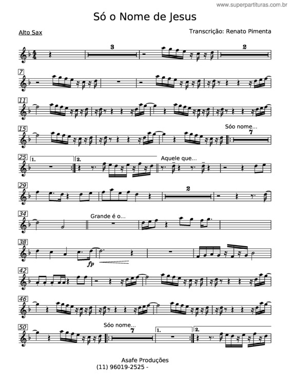 Partitura da música Só O Nome De Jesus – Misc Praise Songs