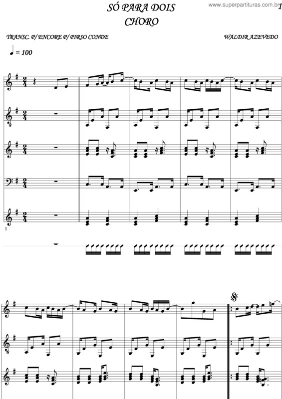 Partitura da música Só Para Dois v.2