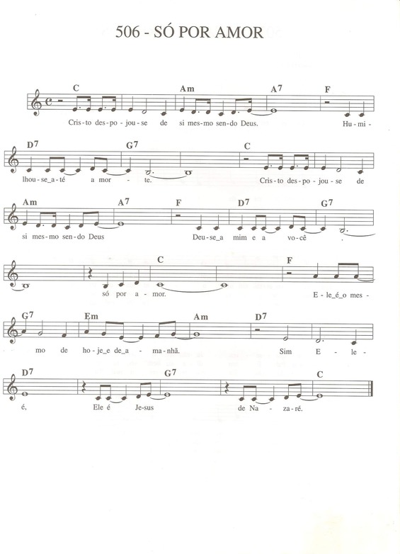 Partitura da música Só Por Amor