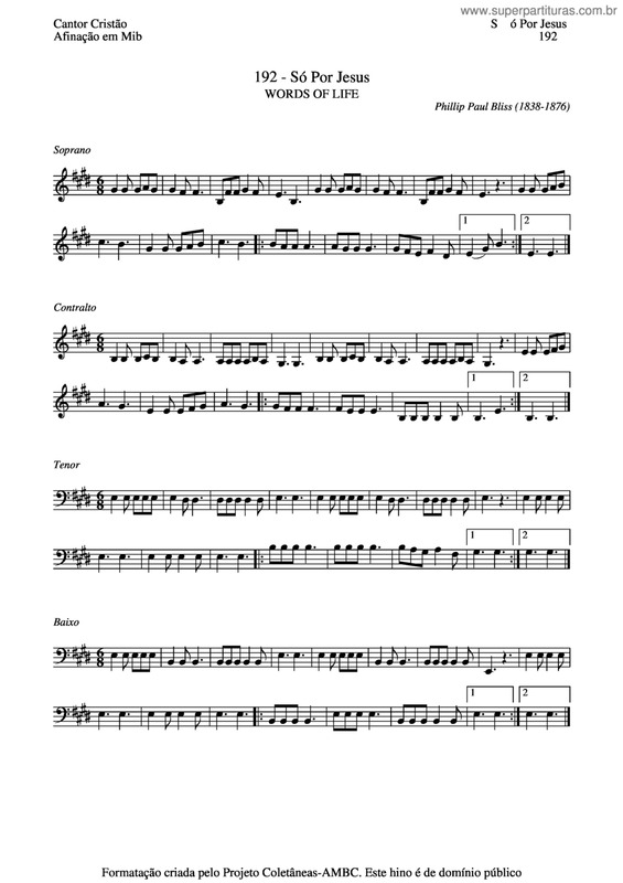 Partitura da música Só Por Jesus v.4