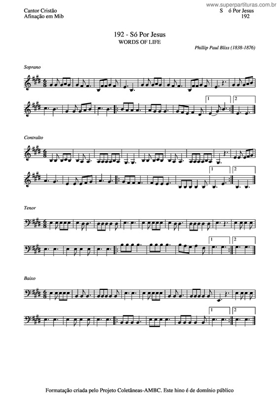 Partitura da música Só Por Jesus v.4