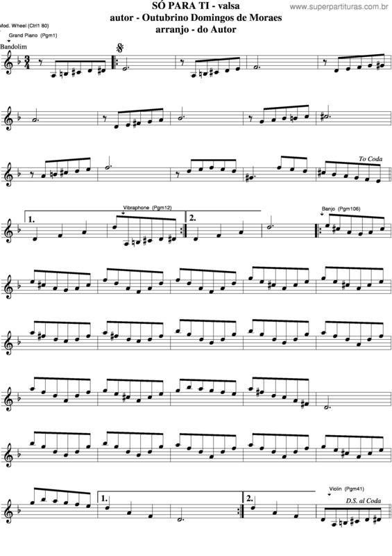 Partitura da música Só Por Ti  v.2