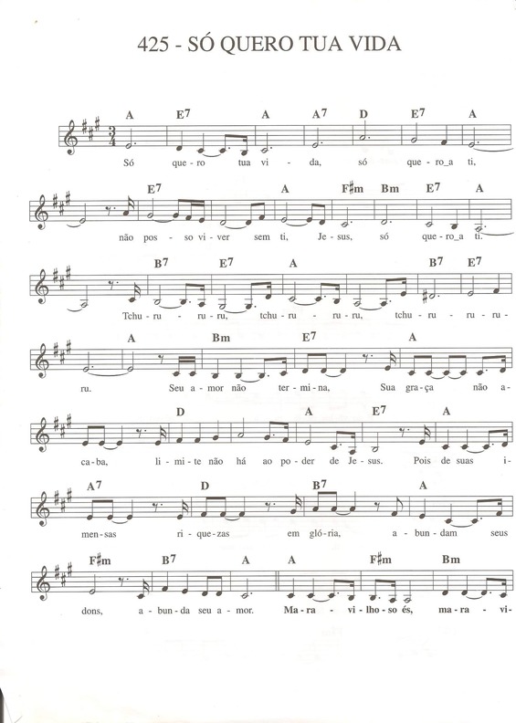 Partitura da música Só Quero Tua Vida