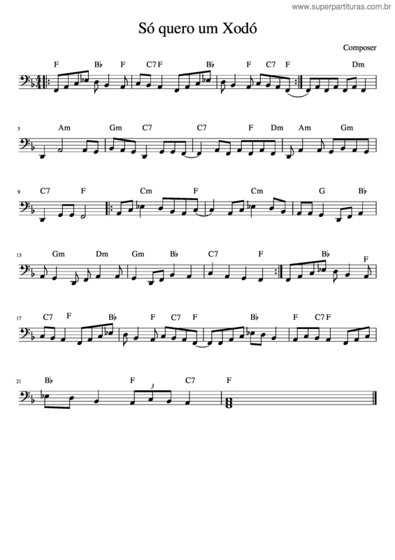 Partitura da música Só Quero Um Xodó v.4