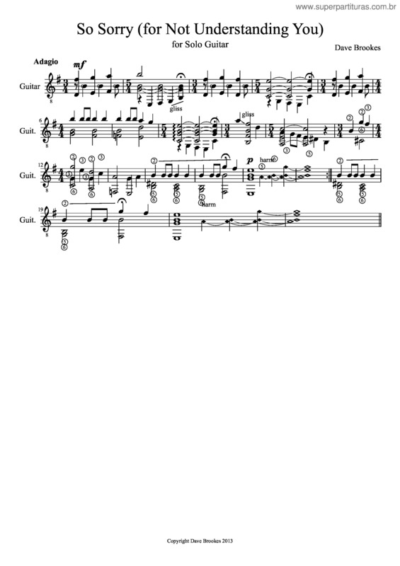 Partitura da música So Sorry
