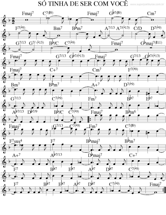 Partitura da música Só Tinha De Ser Com Você v.2