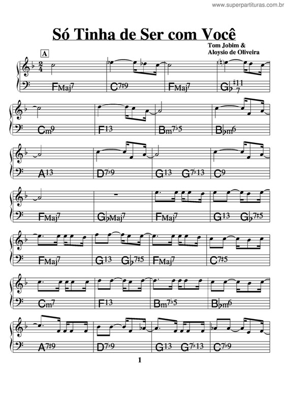 Partitura da música Só Tinha De Ser Com Você v.3