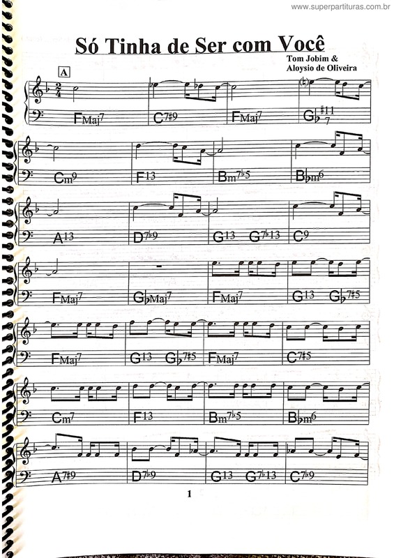 Partitura da música Só Tinha De Ser Com Você v.5