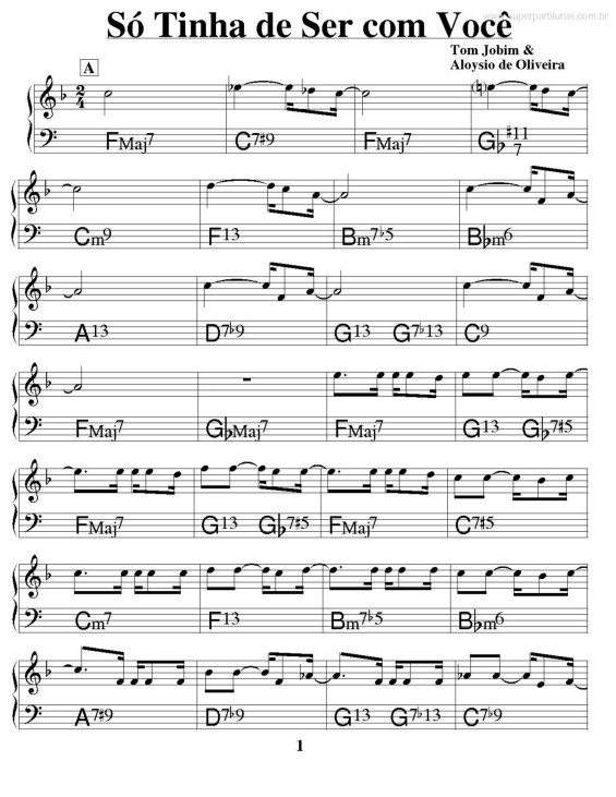 Partitura da música Só Tinha De Ser Com Você