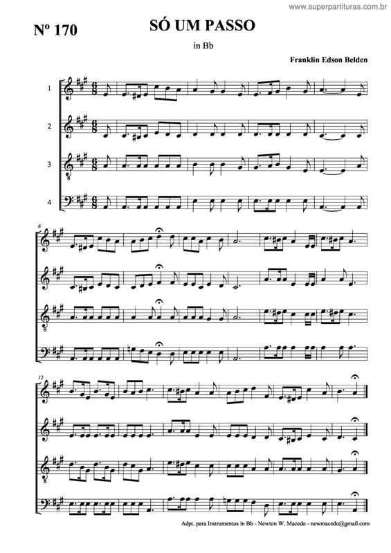 Partitura da música Só Um Passo v.5