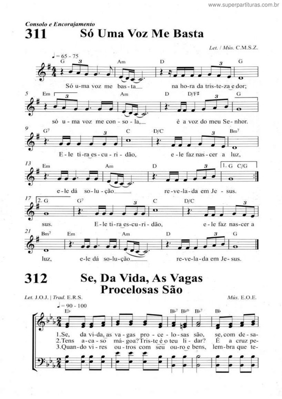 Partitura da música Só Uma Voz Me Basta v.2