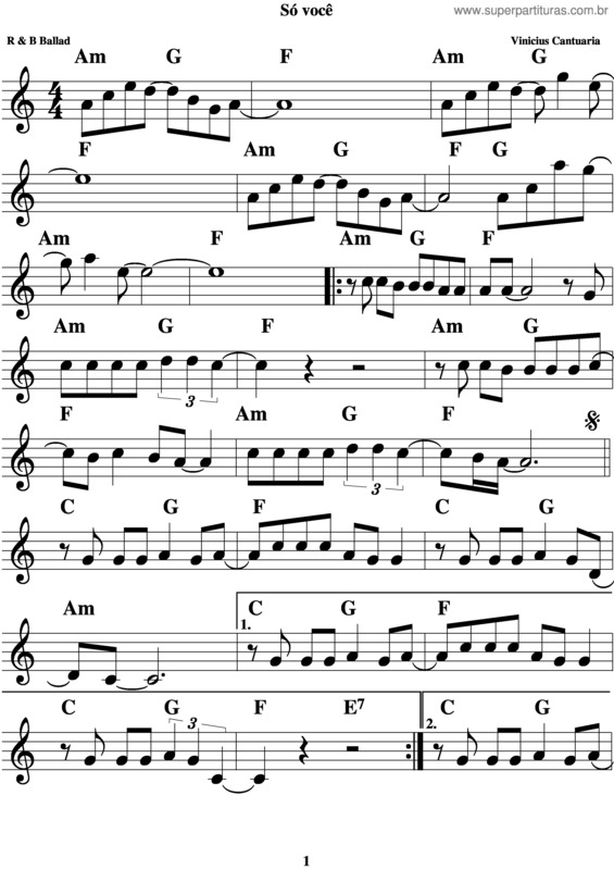 Partitura da música Só Você v.15