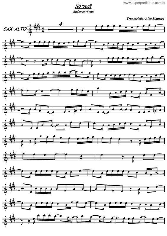 Partitura da música Só Você v.6