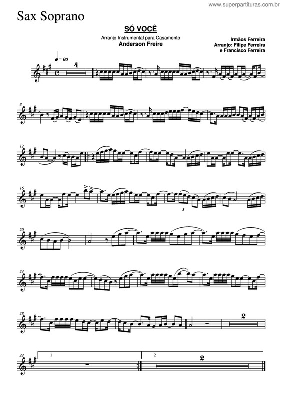 Partitura da música Só Você v.7