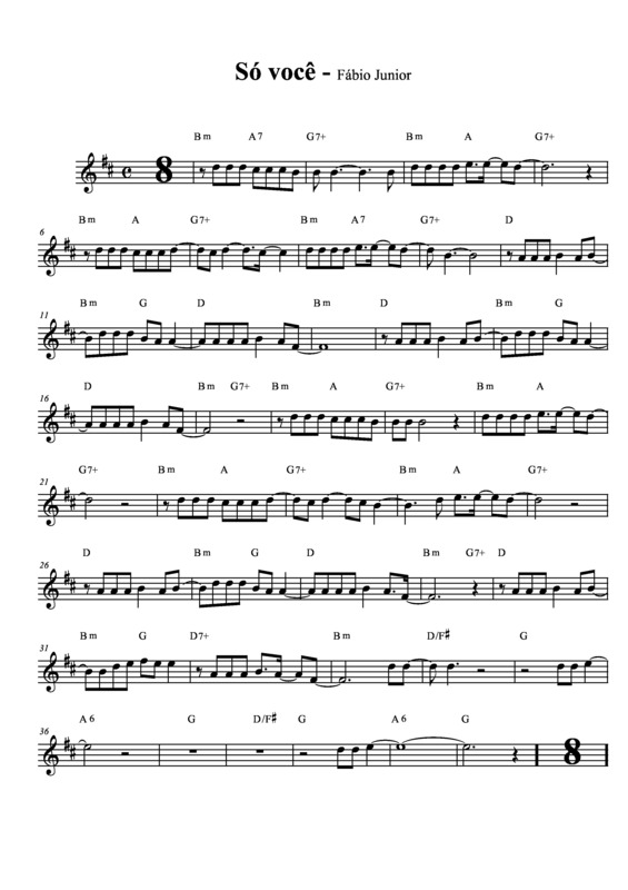 Partitura da música Só Você v.9