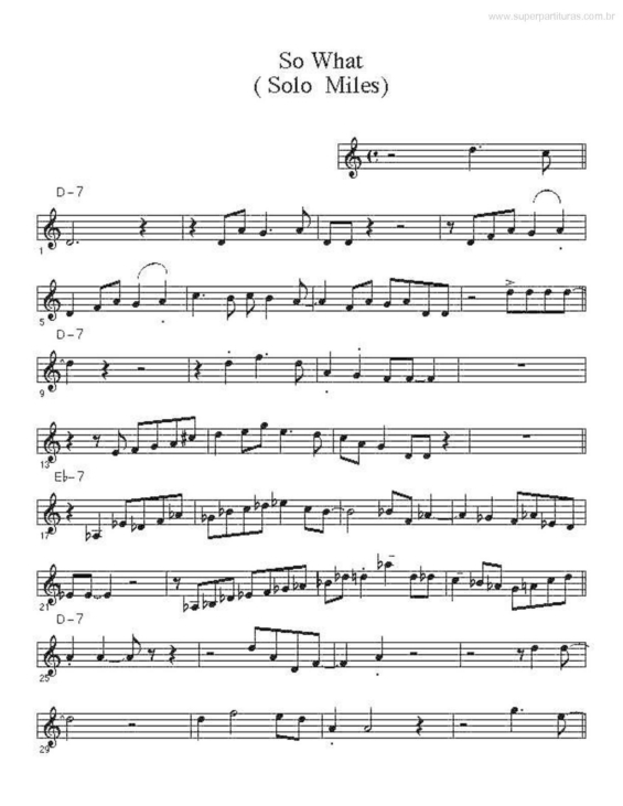 Partitura da música So What