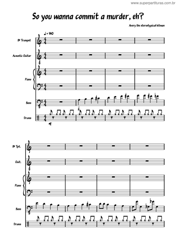 Partitura da música So You Wanna Commit A Murder, Eh?