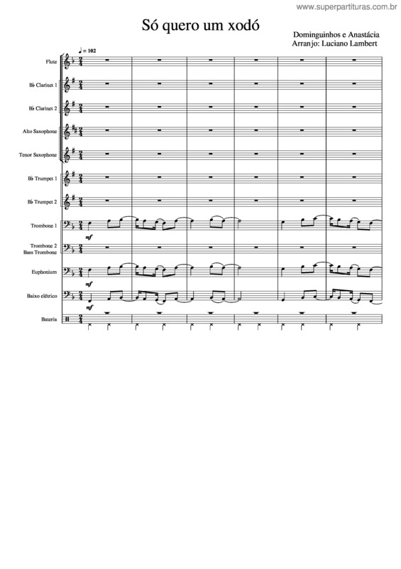 Partitura da música Só_Quero_Um_Xodó – 2022