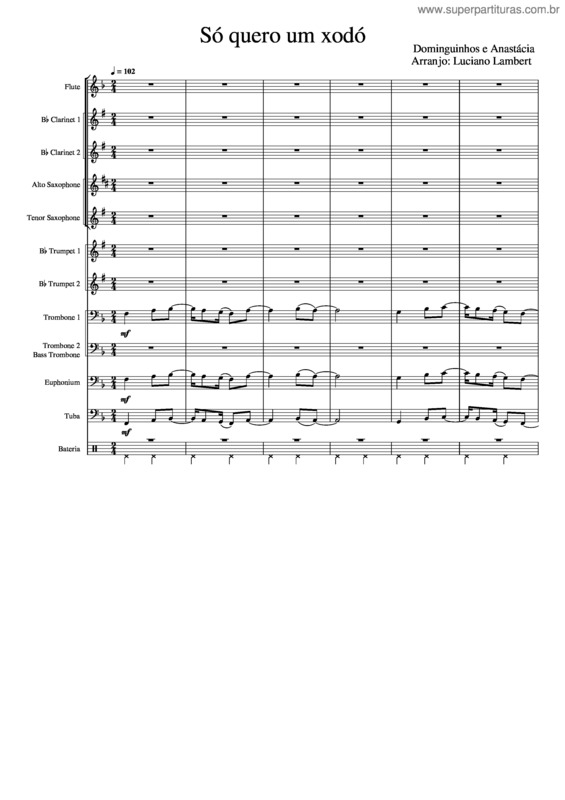Partitura da música Só_Quero_Um_Xodó