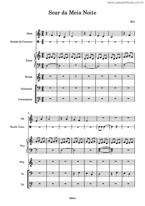 Partitura da música Soar Da Meia Noite