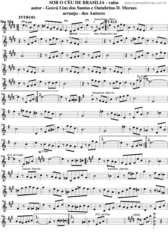 Partitura da música Sob O Céu De Brasília v.4