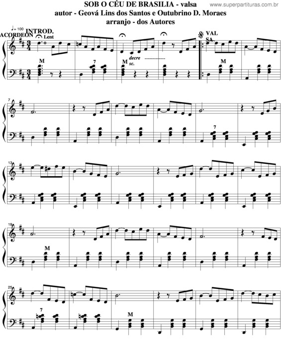 Partitura da música Sob O Céu De Brasília v.5