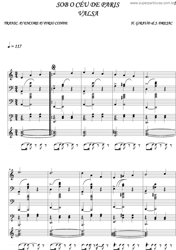 Partitura da música Sob O Ceu De Paris v.2