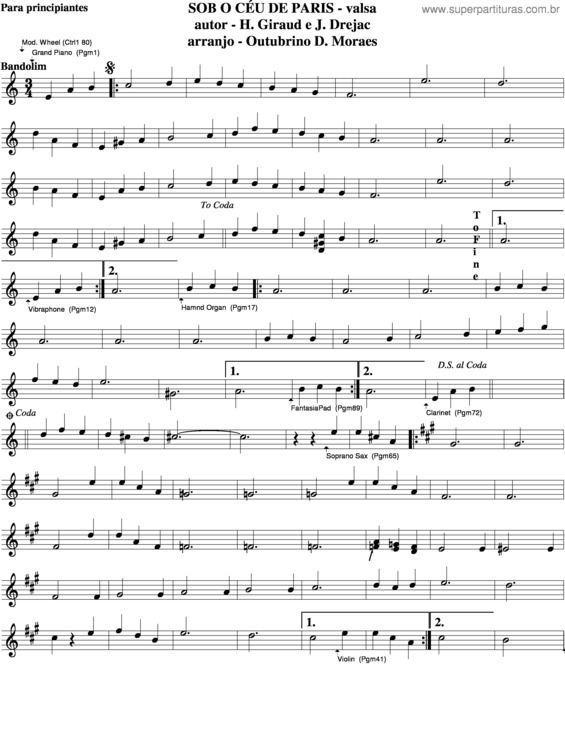 Partitura da música Sob O Céu De Paris v.4