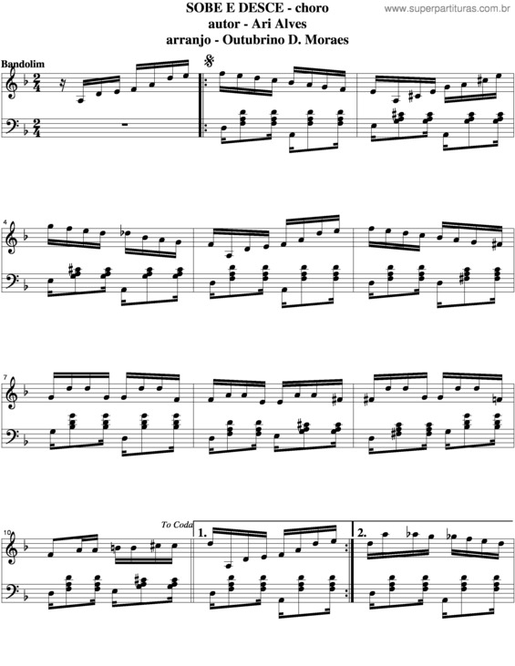 Partitura da música Sobe E Desce v.5