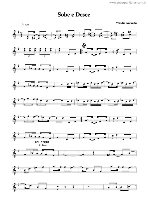 Partitura da música Sobe E Desce