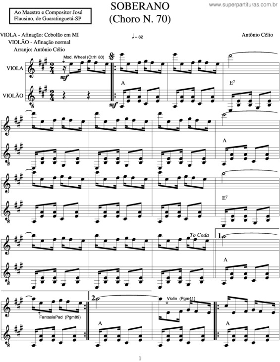 Partitura da música Soberano v.2