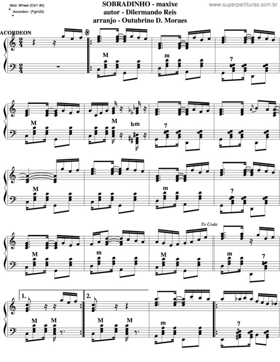 Partitura da música Sobradinho v.2