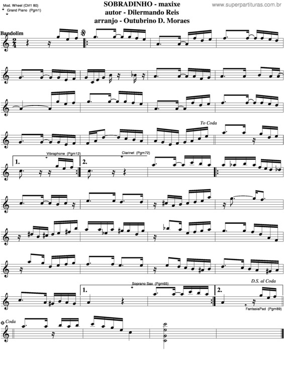 Partitura da música Sobradinho v.3